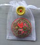 Hand Embroidered Heart Brooch - Image 7