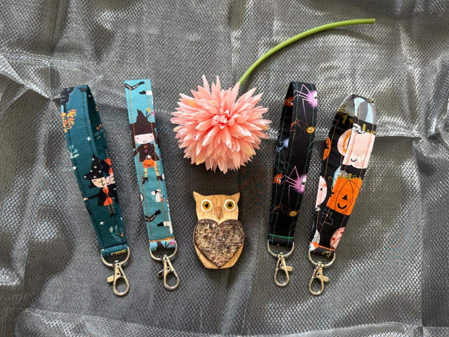 Fabric Wristlet Lanyard - Lobster Clasp - Fabric Key Fob for Keys - Wrist Strap 