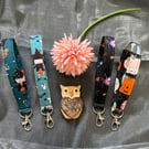 Fabric Wristlet Lanyard - Lobster Clasp - Fabric Key Fob for Keys - Wrist Strap 
