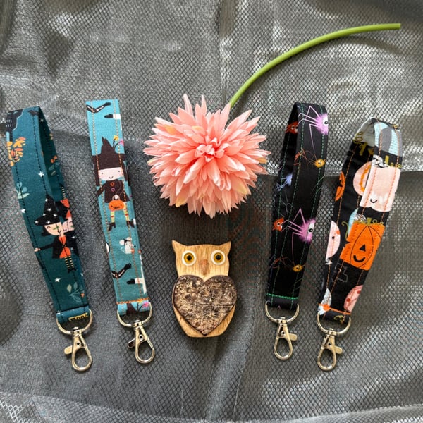 Fabric Wristlet Lanyard - Lobster Clasp - Fabric Key Fob for Keys - Wrist Strap 
