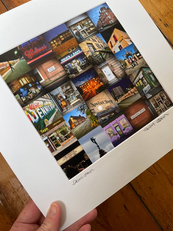 ‘Dennistoun’ Glasgow signed square print 30 x 30cm FREE DELIVERY