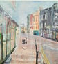 Stoke Village Plymouth Mixed Media Painting on Yupo paper Mounted - Image 2
