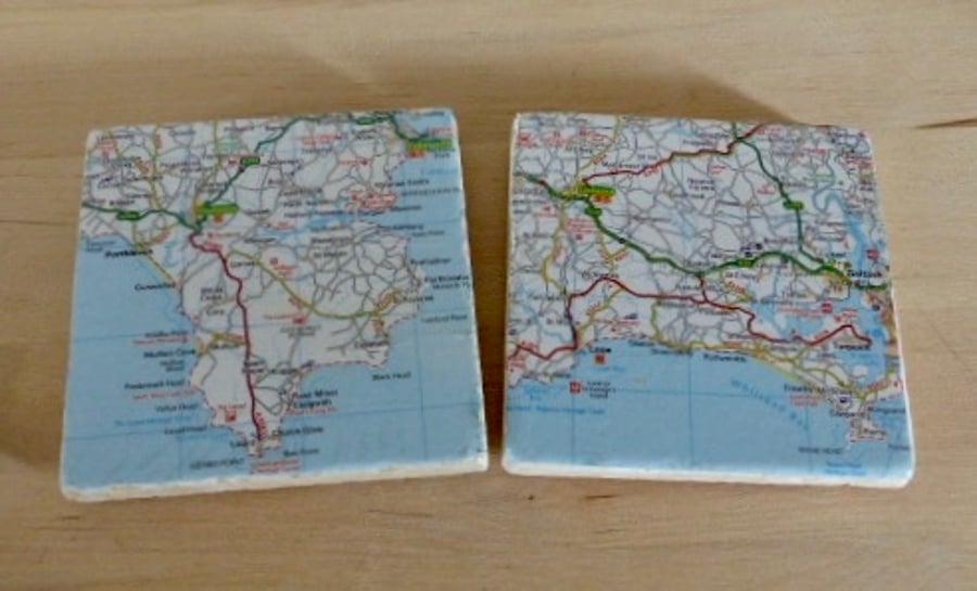 Seconds Sunday - Natural Stone 'Map' Coasters