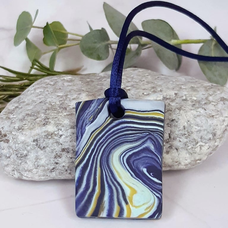 Rectangular polymer clay pendant
