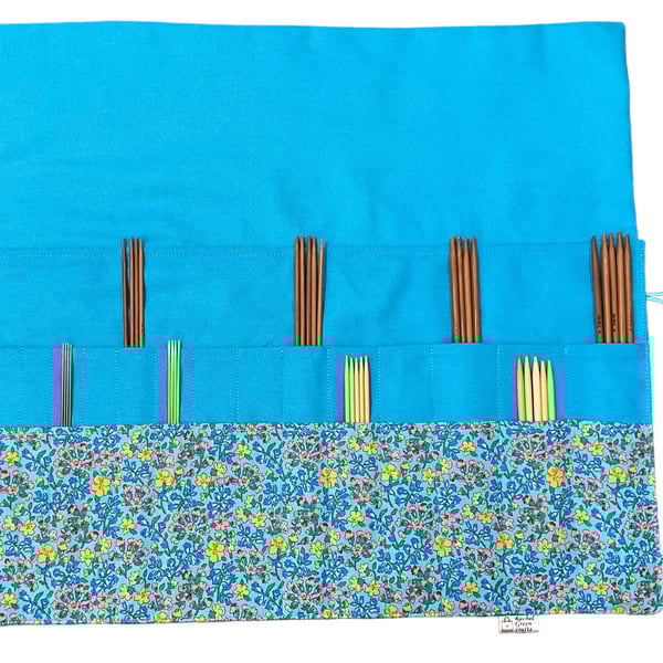 Liberty fabric Floral Double pointed case, DPN knitting needle case, crochet hoo