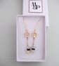 Daisy Flower Drop Earrings Jade, Yellow Quartz & Blue Wood Bead  - Image 7