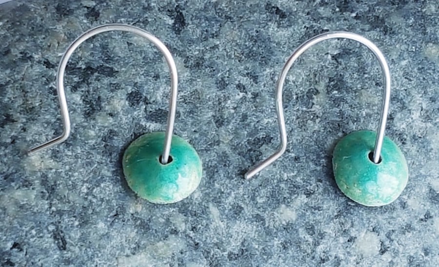 Sterling Silver and Turquoise Enamel Earrings