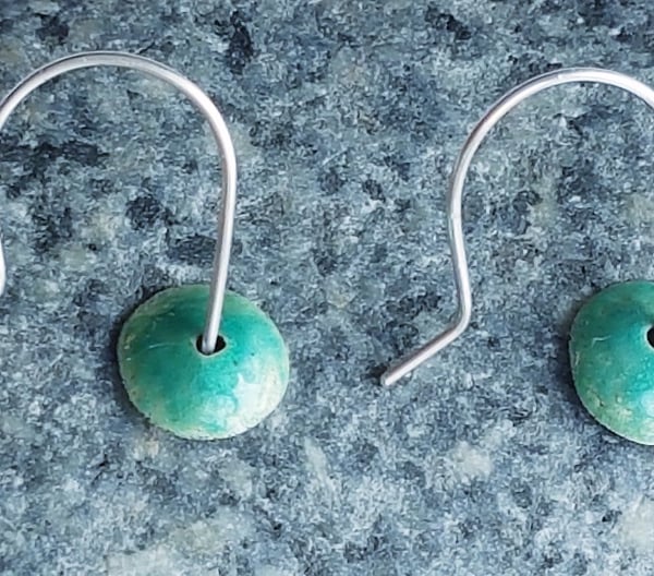 Sterling Silver and Turquoise Enamel Earrings