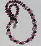 Pink Morganite, Red Garnet & Ruby Gemstone Beaded Statement Heart Necklace - Image 5