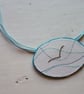 Textile necklace with embroidered seagull. - Image 1