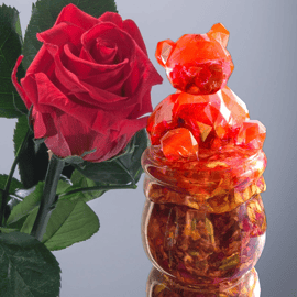 Rose Bear storage jar, epoxy resin 