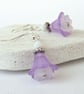 Purple and white flower earrings - Image 5