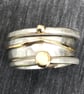Gold Wave Stack Ring, silver stack ring, silver and gold stack ring, wave ring,  - Image 2