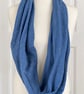 Denim Blue with Gold Speckles Infinity Scarf, 100% cotton  - Image 5