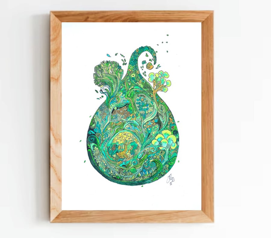 'Egg Of Life !' a hand drawn in acrylics and fine liner.