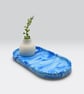 Large Blue Marbled Oval Decorative Tray, Jewellery and Diffuser Display - Image 6