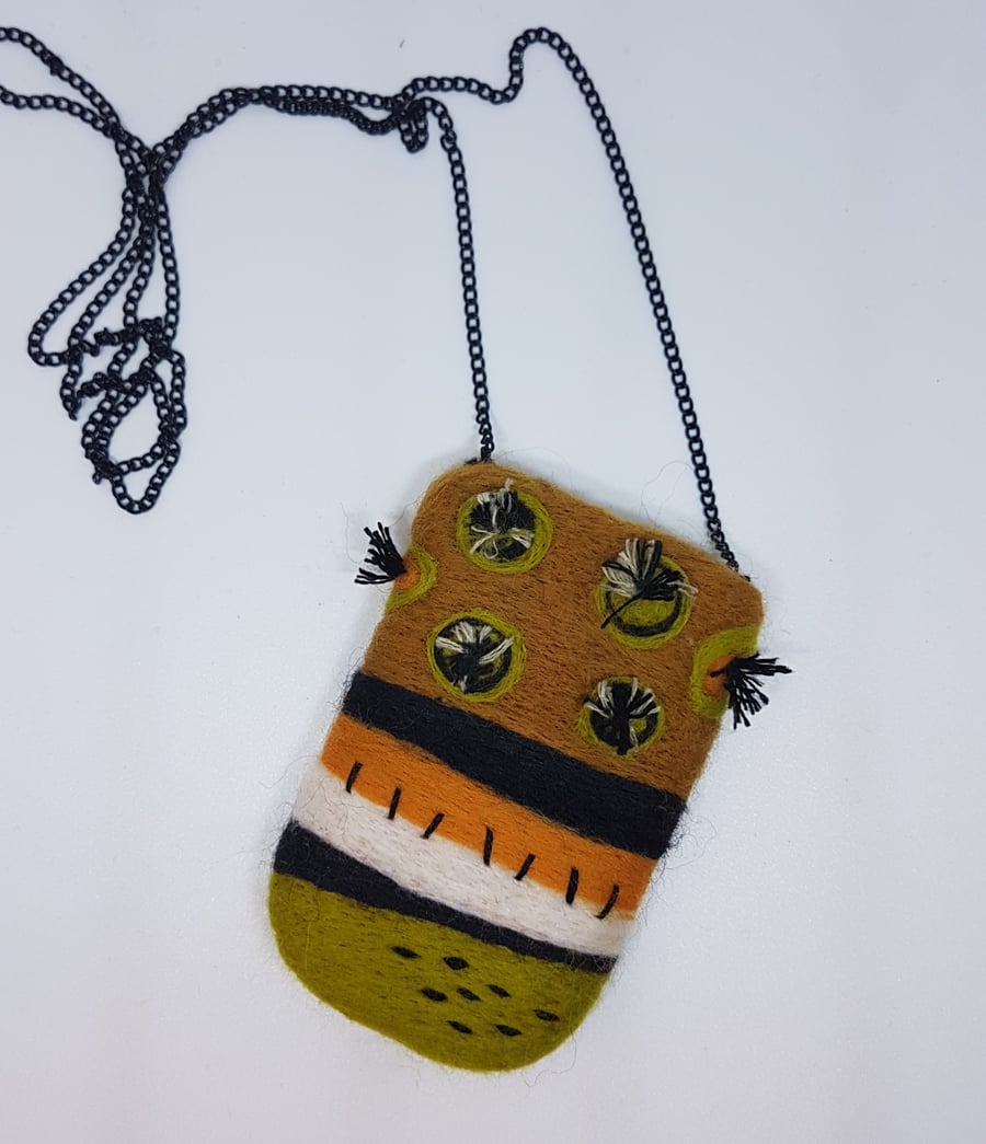 needlefelted contemporary necklace
