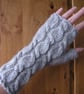 Fingerless Gloves Grey Alpaca - Image 4