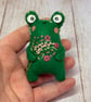 Felt Art Doll Floral Frog Pink - Image 7