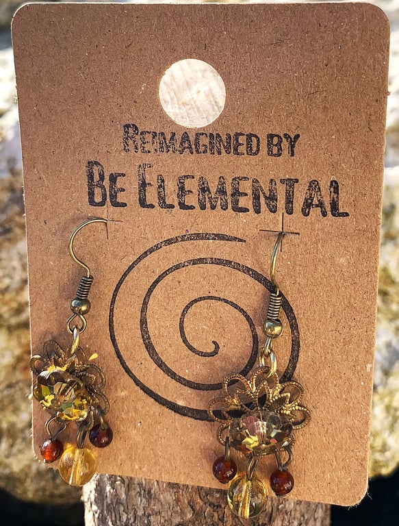 Pretty filigree flower earring with an added sparkle!