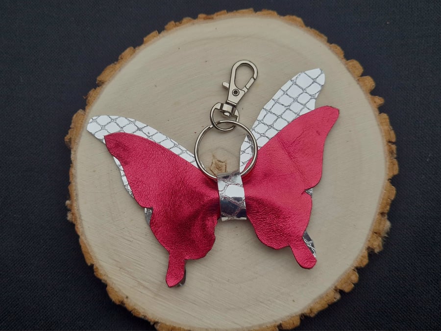 Leather Butterfly Keyring