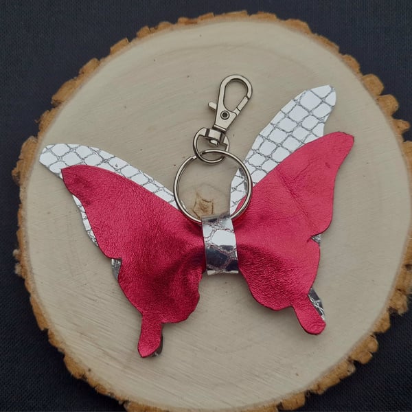 Leather Butterfly Keyring