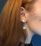 Silver disc full moon earrings - Image 2