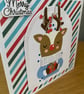 Handmade hand Stitched Reindeer Christmas Card - Image 3