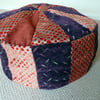 Floor cushion Pouffe, foot stool, bean bag, patchwork fabric pouffe, 