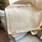 Crochet throw, textured blanket, Handmade throw, sofa throw.