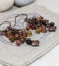 Copper chain and agate dangle earrings with heart charm  - Image 6