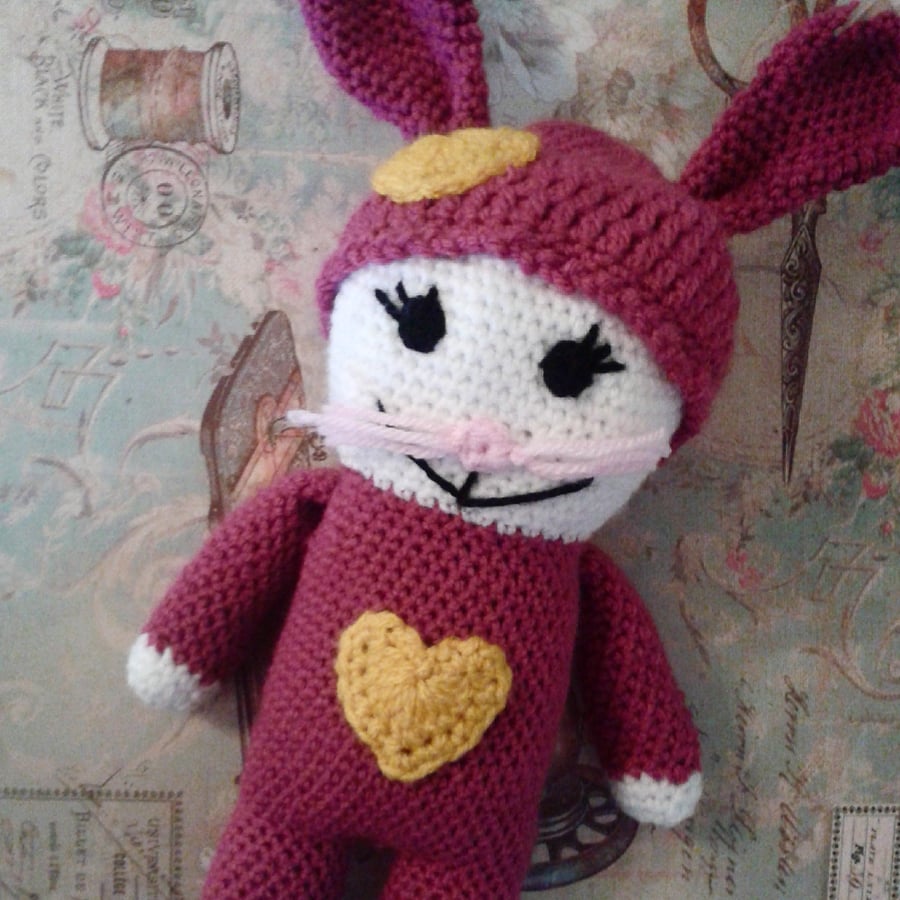Baby girl bunny rabbit teddy, gift for children, nursery decoration