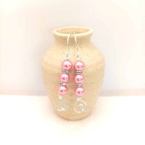 Pearl Earrings Candy Pink