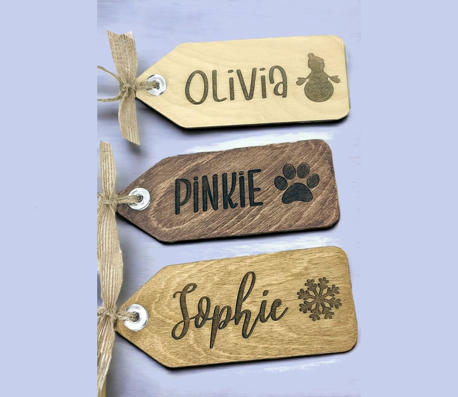 Personalised Wooden Name Gift Tags (RGC0008)