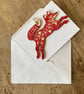 Little Wooden Folksy Fox Card