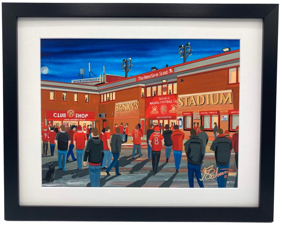 Walsall F.C, Bank's Stadium, High Quality Framed Football Art Print.