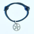Bike Gear Bracelet for Bicycle Riders, and Cyclist Great Gift, Cog Charm on Para