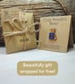 Gemini Bear Pin, Handmade Tiny Star Sign Wooden Teddy Badge - Image 6