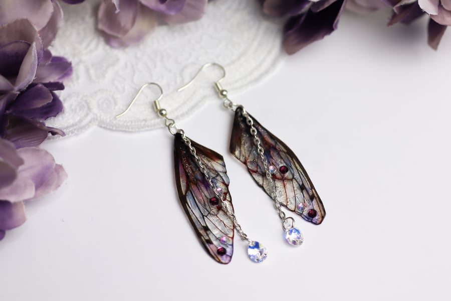 Fairy Wing Earrings - Butterfly Cicada - Autumn Bronze - Fairycore - Gift - Boho