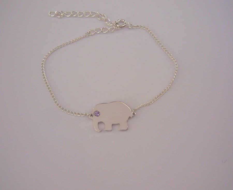 Sterling silver elephant bracelet