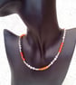 Necklace with Coloured Glass Cube Beads and Silver Plated Spacers, Gift for Her - Image 9
