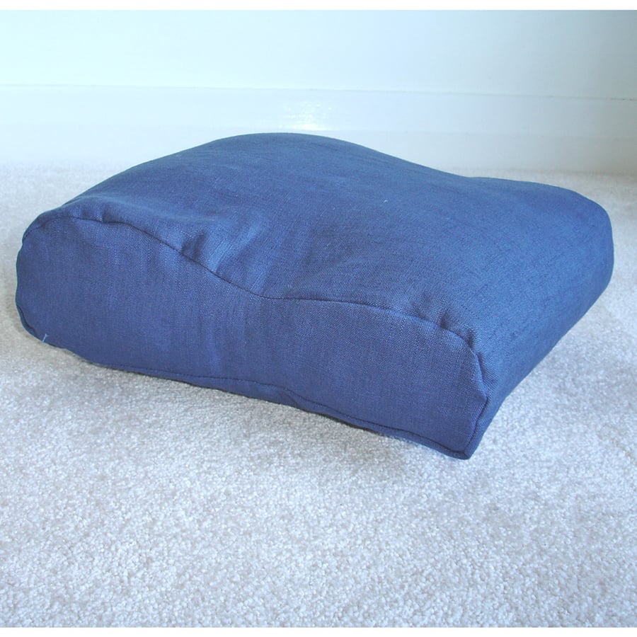 Tempur Original Travel Neck Pillow Cover Orthopaedic Linen Navy Blue Contoured