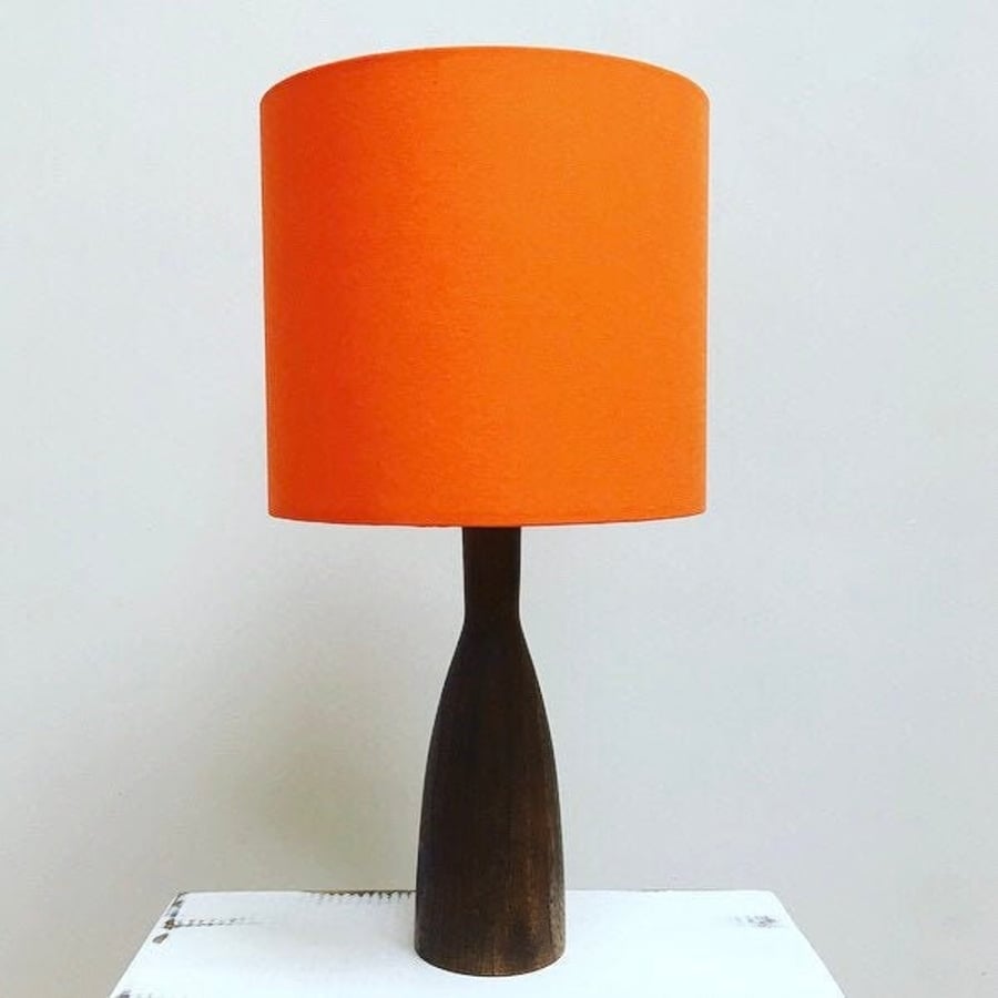 Handmade plain orange drum lampshade