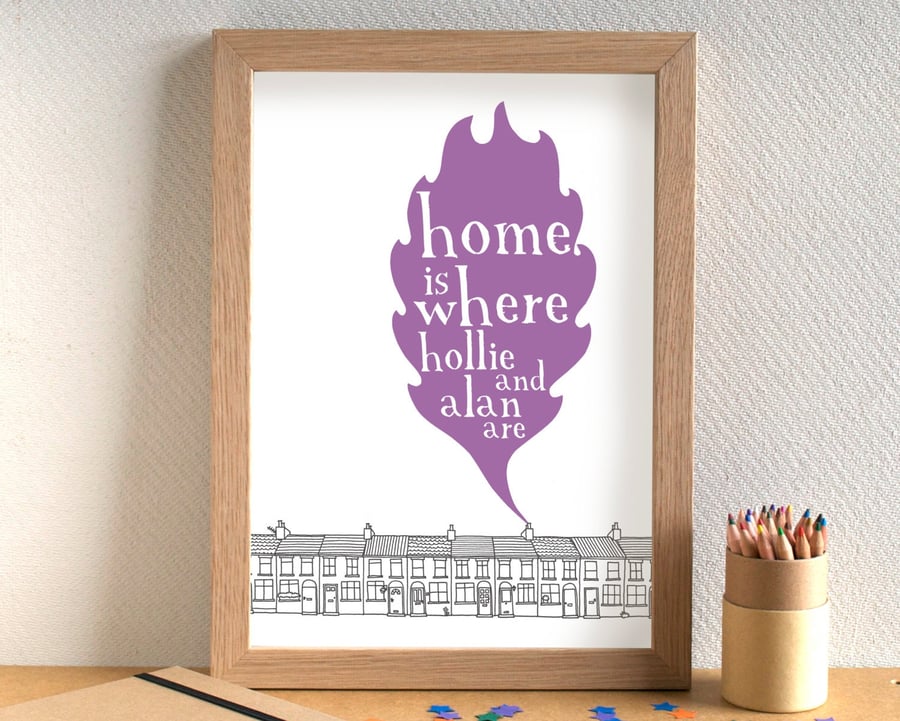 Home is where... Personalised Art Print