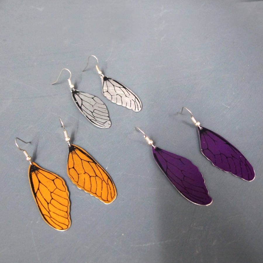 Aluminium Butterfly Fairy Wing Earrings