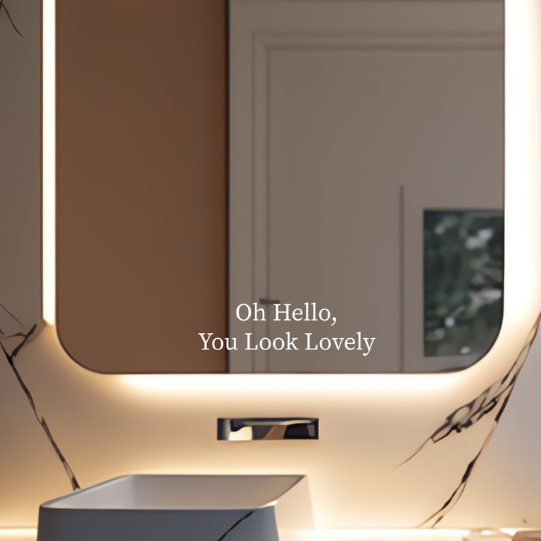 Mirror Sticker Oh Hello Sticker Mirror Decal Home Labels Dressing Table Stickers