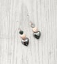 Hematite Heart Earrings, Hypoallergenic Surgical Steel, Dangly Crystal Earrings - Image 3