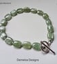 Designer Apple Green Prehnite Sterling Silver Bracelet AA GRADE - Image 4