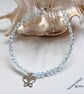 Designer Sky Blue Topaz Butterfly Sterling Silver Bracelet  - Image 2