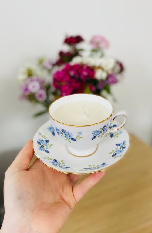 Blackberry and Bay Tea Cup Candle with Saucer